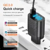 48W carregador USB Charge Fast QC 3.0 Carregamento de parede para iPhone 13 12 11 Samsung Xiaomi 4 Portos UE UK Adaptador de cobrança de telefone