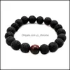 Fios de miçangas Bracelets Moda de jóias Homens de lava Bedas pretas rochas vulcânicas tigres Energy Stone Madeira Buda Oração