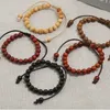Natural Wooden Handmade Rope Braided Beaded Strands Charm Bracelets For Women Men Party Club Fashion Jewelry