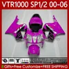 Zestaw do ciała Honda Vtr1000 RTV1000 RC51 00 02 03 04 05 06 Czarna róża nadwozi 123NO.72 VTR 1000 SP1 SP2 2000 2001 2002 2003 2004 2004 2005 2006 VTR-1000 2000-2006