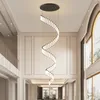 Villa escalier lampes suspendues moderne minimaliste rotatif Duplex étage longues lumières suspendues personnalité créative Hall lampes LED