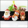 Key Rings Jewelry Fashion Cartoon Cute Soft Sile Keychain Santa Bear Elk Christmas Tree Snowmen Chain Keyring For Bag Car Drop Delivery 2021