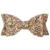 Детский девочки шпильки кожаные лук Barrettes Kids Paillette Hair Clips Sequin Big Bow