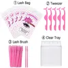 Falska ögonfransar Hela PinkWhiteBlack Eyelash Packaging Väska med Lashwood Sticker Lash Trays Borla pincett Applicator för SE1758919