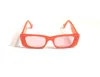Geometriska smala solglasögon för kvinnor orange/speglad lins colourfull glasögon sommar nyanser sunnies gafas de sol uv400 skydd glasögon med låda