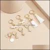 Hoop Hie Earrings Jewelry Fashion Moon And Star For Women Gold Color Piercing Earring Jewellery Pearl Tassel Crystal Party Drop Delivery 2