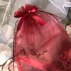 10pcs Organza requintada FIO DE ARIGADO DE LATRO DE POMEGRAS NET SACOS DE PAPAGEM DE PAPAGEM DE CASAMENTO 220705