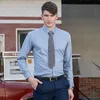 남성용 드레스 셔츠 남성 사업 공식 셔츠 화이트 블루 블랙 긴 소매를위한 사무실 판매원 Blousemen 's vere22