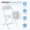 4 paket katlanır plastik sandalyeler Taşınabilir sandalye, metal çerçeveli katlanabilir ve istiflenebilir ticari sandalyeler parti sandalyeleri bahçe arka bahçesi kapalı beyaz için mükemmel