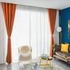 Cortinas cortinas nórdicas ligeras de lujo con textura Jacquard Blackout para sala de estar dormitorio moderno naranja gris ventana personalizada