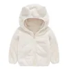 어린이 재킷 곰 귀 디자인 아기 단색 까마귀 아웃복 스트라이프 패턴 모직 어린이 사랑스러운 코트 의류 28yr e3