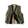 Mäns västar Fashion Tactical Vest Men Army Green Jacket Militär stil avslappnad högkvalitativ summer Harajuku hane med många fickor phin2