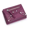 Portafogli royal bagger vera mucca in pelle corta Women Women Small Motorcycle Fashion Borse Tri-Fold Card Porta della carta per ladieswal237r