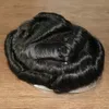 130Densité Remy cheveux super mince durable dentelle transparente hommes toupet Australie 30 mm vague 1B couleur noire naturelle remplacement prothèse capillaire masculine