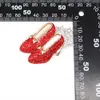 10 st/mycket modebroscher röd kristall strass högklackad trollkarl av oz skor brosch stift för presentdekoration