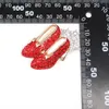 10 Pcs/Lot Fashion Brooches Red Crystal Rhinestone High-Heeled Wizard Of Oz Shoes Brooch Pins For Gift Decoration