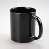 11oz sublimering av tomma kaffemuggar keramiska vanliga färgmuggar med handtag