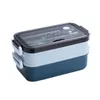Ланч-бокс Bento для студента, офисного работника, двухслойный контейнер для микроволновой печи, для хранения продуктов, 220409