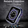 Высококачественный оптовый 360 Полноэкранный протектор IWATCH Protector Bumper Rame Matte Hard для Apple Watch 7 6 SE 5 4 Крышка с закаленным стеклом для IWATCH 42 мм 44 мм 41 мм 45 мм