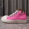 Canvas Populära skor Rick Pink Jumbo Shoeslace Men's Casual Shoes With Box Women's Sneakers Owens Storlek 34-48 LACE-UP MANA SNEAKER