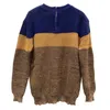 Men's Sweaters Ele-choices Men Clothing Sweater Color Block Knitted Autumn Winter Straight Warm Jumper Clothes For Daily Wear