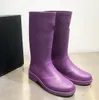 Designer Rain Boots Women Boots Black Rev Rubber Boot PVC Rainboots utseende Burst Watch Upper Green White Foot Slim Water Shoes With Box