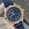 Herren Watch Blue Nylon VK Quartz Bewegung Voll funktionierender Chronographen 1884 schwerer satinloser Stahl Designer männlicher Armbanduhr 46mm