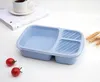 Lunch Box 3 Grid Wheat Straw Bento Bagsradable Transparent Lid Food Container For Work Portable Student Lunch Boxes Containers by sea 300pcs DAP463