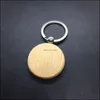 Keychains Fashion Accessories Wood Keychain Round Rec Square Oval Heart Goose Egg Shape Key Rings Diy Wooden Keyring Holder Car Dhchj