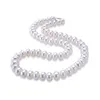 Dainashi White 7 10mm Freshwater Cultured Pearl Strands Necklace Sterling Silver Fine Jewelry for Women Birthday Gift 220722