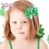 Fashion Cartoon Clover Print Bowknot Toddler Hair Clips Cute Princess Bangs Forcine Copricapo per bambini Regali di compleanno Puntelli per foto