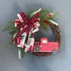 Red Truck Weihnachten Kranz Fenster Eindertür Dekoration Wand hängt für Weihnachten Dekorationen Requisiten Party Home 0825