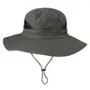 Solid Color Sun Hats For Men Women Outdoor Fishing Cap Wide Brim Anti-UV Beach Caps Summer Vandring Camping Bone Gorros HCS146