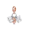 S925 Sterling Silver Charms DIY رسائل ROSE ROSE GOLD PEDEDANTANTS FASHIONALANTS PENDANTS ORIGIN