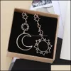 Dangle Avize Küpe Takı Bohemia Rose Gold Geometrisi Kadınlar için Hollow Star Moon Küpe Bijoux Femme Açıklama Hediyeler Damlası