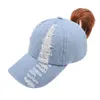 Cowboy Ponytail Hats Snapbacks Woman Washed Mesh Messy Bun Baseball Cap Outdoor Sports Trucker Hat EE