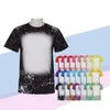 US Warehouse Sublimation Bleached T-shirt DIY Home Clothing Blank Mix Color & Size Short Sleeves B6