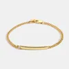 Link Cadeia Gold Color Cuban Bracelet for Women Moda Menina Estudante Jóia Namorada Casal Casal Fawn22