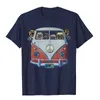 Koszula mops, koszula Hippie Van, zabawna mops T-shirt zwykłe dorosłe koszulki
