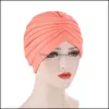 ビーニー/スキルキャップハット帽子スカーフグローブファッションアクセサリー2021イスラム教徒の弾性フリルコットンターバン帽子がんケミコンビーニーキャップヘッド