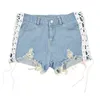 Meileiya 825 # Sommar Kvinnors Jeans Shorts Byxor Ultra Short Nightclub Sexy High Waist Hole