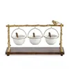 Gerechten Borden Gouden Tak Snack Bowl Stand Kerst Snoep Decoratie Display Home Party