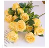 Decorative Flowers & Wreaths 10pcs/lot Artificial Latex Rose Branch Wedding Bouquet Home Living Room Coffee Table Garden Feel Moisturizing F