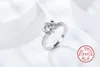 Eheringe für Frauen, quadratisch, vier Zinken, Sterlingsilber, Moissanit, Geschenk, Freundin, Mode, JewelleWedding