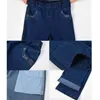 Middleaged Mother Jeans Loose High waist Large size 4XL 5XL Stretch Straight leg pants Pocket Embroidery Casual Denim Trousers 220526
