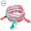 Charm armband etnisk bohemisk tassel strand för kvinnor boho flerskiktspärlor kristallpärlor smycken armband set femme 2022charm lars22