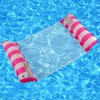 Spot inflatable hammock foldable dual-use backrest stripe floating row water amusement inflatable lounge chair floatings bed