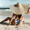 Summer 25m Big Brim Oversize Foldable Beach Hats For Women Folding Straw Sun Protection Party Travel Drop 220318