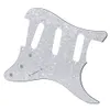 White Pearl 11 Holes SSS Guitar Pickguard Scratch Plate 4Ply Back Plate Tremolo Cover Screws for Guitar Accessories