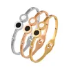 Charm Bracelets Trendy Gold Plating Bangle Bracelet For Woman Man 316L Stainless Steel CZ Inlaid Wedding Charming Jewellery GiftCharm Bracel